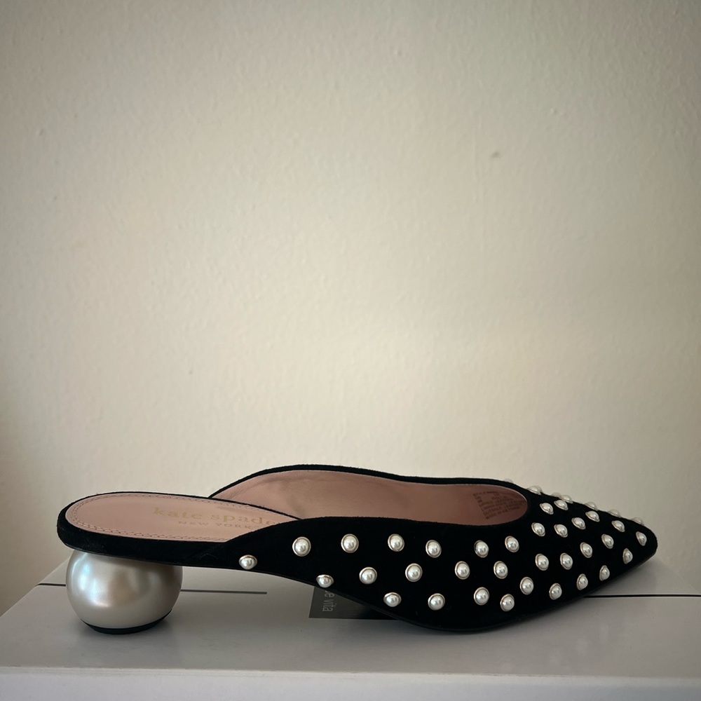 Kate Spade Black and White Polka Dot Mules